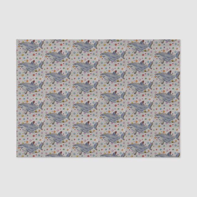 Lenço de papel do tubarão e das bolinhas (Frente )