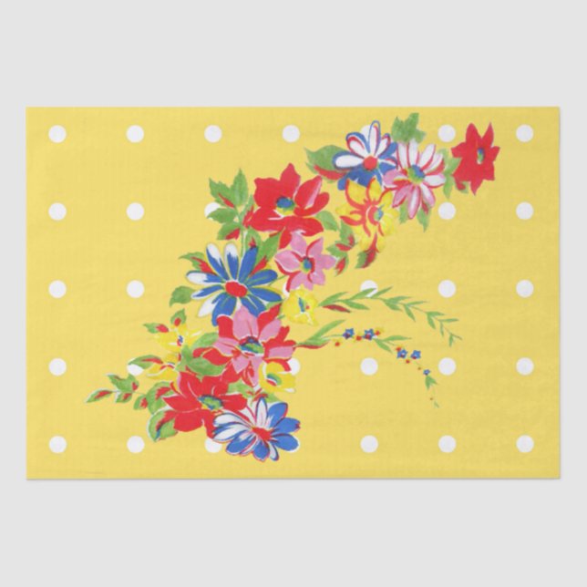 Lenço de papel floral do vintage (Frente )