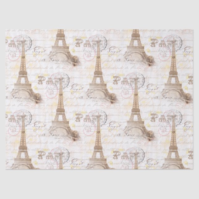 Lenço de papel francês do rosa da escrita do (Frente )