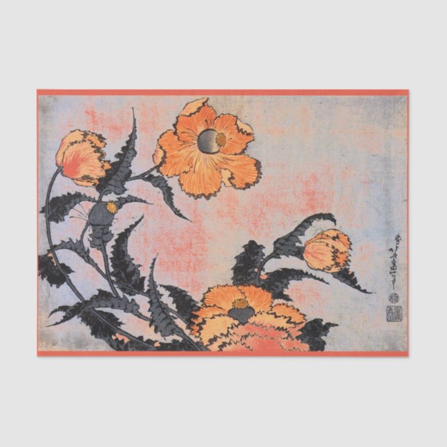 Lenço de papel JAPONÊS do IMPRESSÃO da FLOR (Frente )
