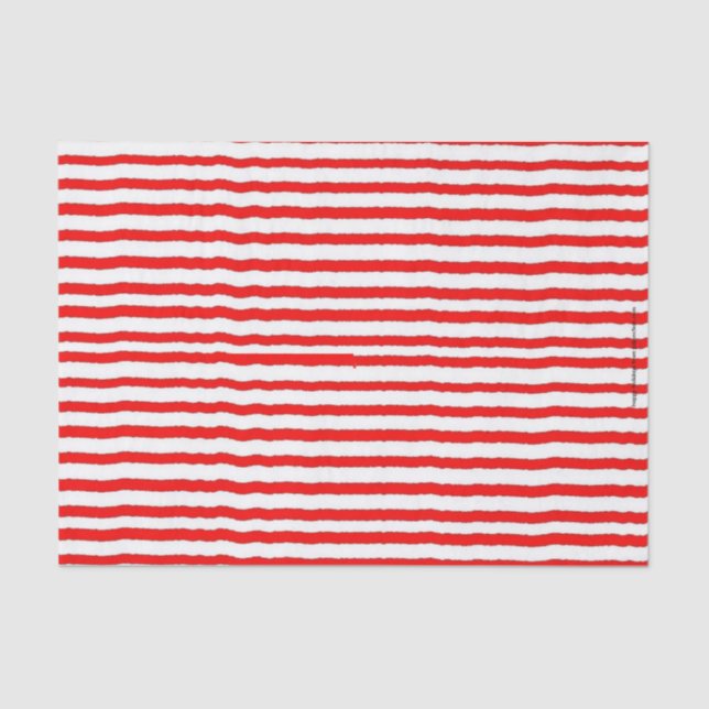 Lenço de papel listrado vermelho e branco (Frente )