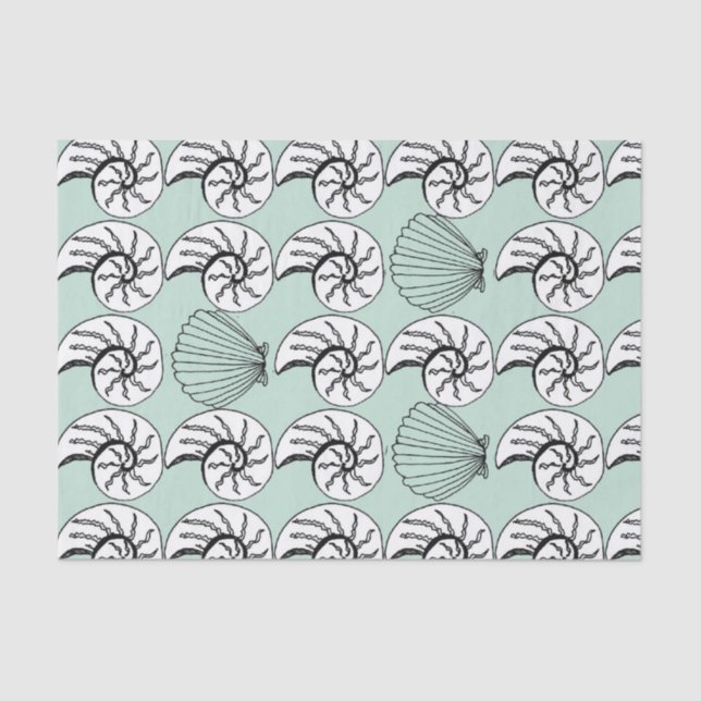 Lenço de papel náutico da praia do Scallop do (Frente )