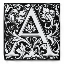 Elegante Vintage Floral - Letra A Monograma