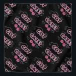 Lenço Engraçado Tem Gatos? Em Rosa e Preto<br><div class="desc">Excelente maneira de expressar que você é uma pessoa de gato! Disponível em azul e cor-de-rosa com estampas de pata,  peixe na linha de pesca,  todos em sotaque preto. Perfeito para o amante do gato em sua vida!</div>