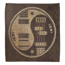 Guitarra e Bass Yin Yang com textura castanha