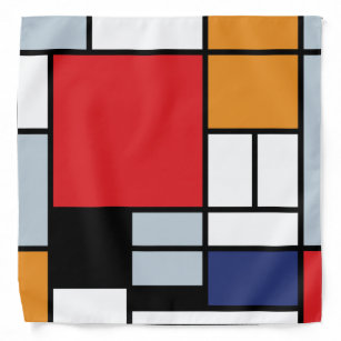 Lenço Piet Mondrian - Composição com Grande Plano Vermel