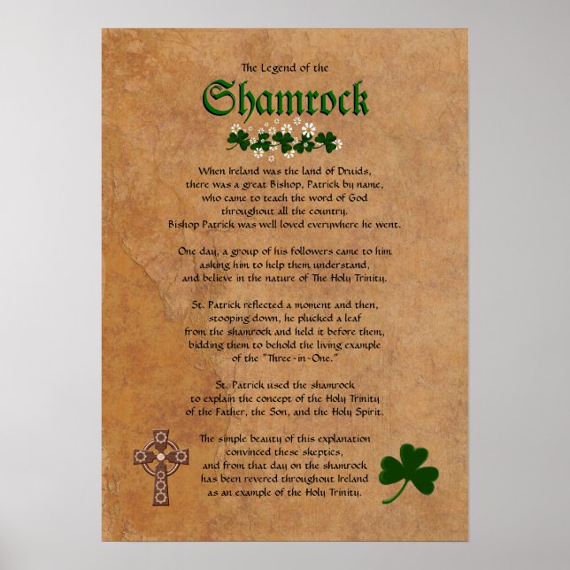 Lenda do Shamrock Frameable Poster (Frente)