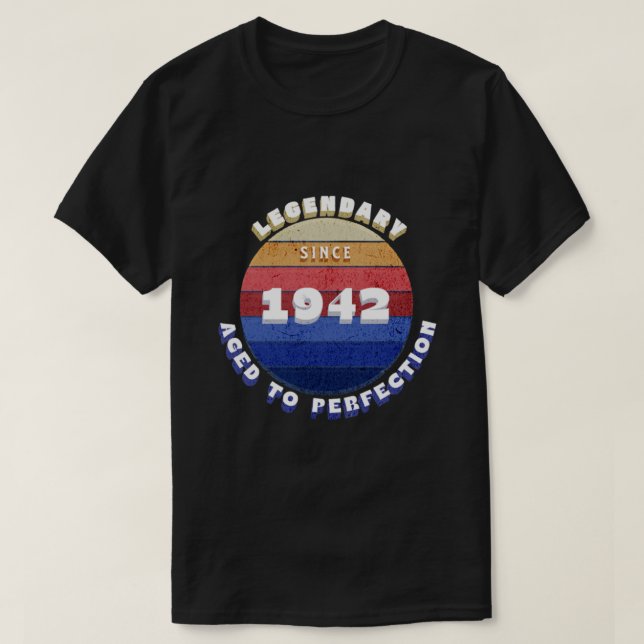 Lendário desde 1942 Camiseta Retro (Frente do Design)