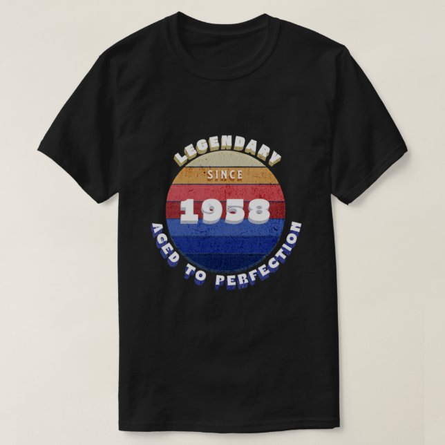 Lendário desde 1958 Camiseta Retro (Frente do Design)