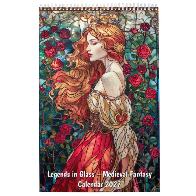 Lendas em Vidro – Calendário de Fantasia Medieval (Capa)