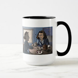 Lendo a caneca das folhas