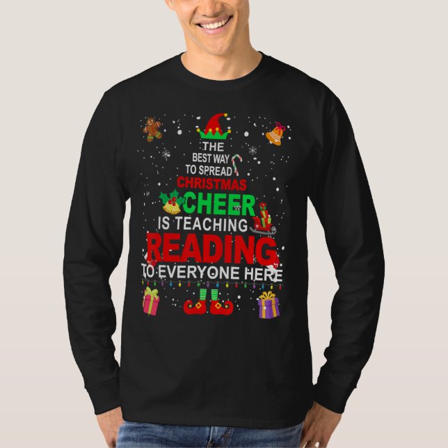 Lendo Camisa De Natal De Professora Elf Chee (Frente)