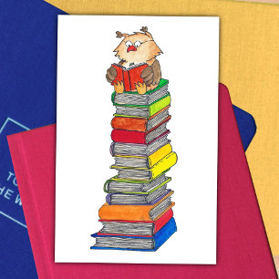 LENDO cartão postal OWL por Nicole Janes