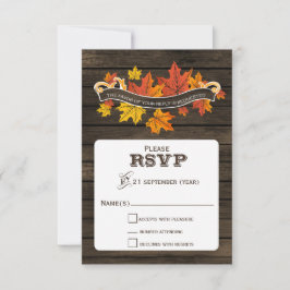 Lenha de celeiro casamento outono Russo rsvp 3.5 x