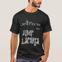 Lens Flares e Salto Assusta humor de filme T-Shirt