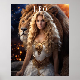 Leo Female Poster astrológica