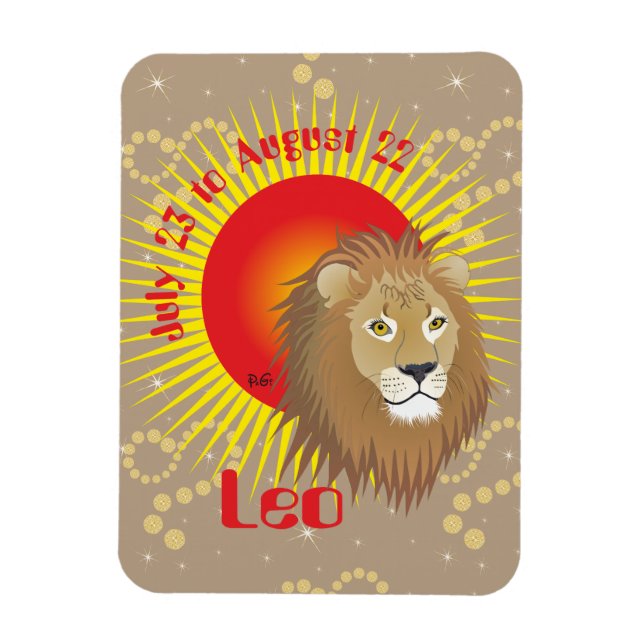 Leo July 23 to agostos 22 Premium Flexi íman (Vertical)