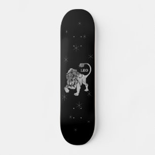 Leo Lion Silver Zodiac Skateboard Deck