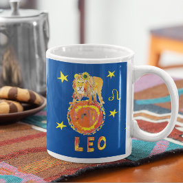 Leo, o Leão Zodiac assina caneca de café