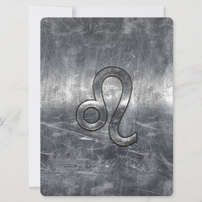 Leo Zodiac Sign in Grunge Distressed Style (Frente)