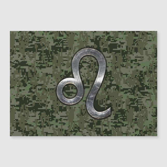 Leo Zodiac Sinal na Camo Digital Verde-Oliva (Frente)