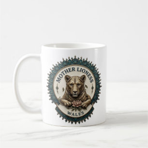 Leoa Mãe. Caneca de Café do País de Gales