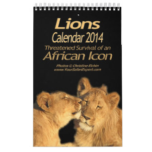 Leões - calendário africano 2014 do ícone (úni