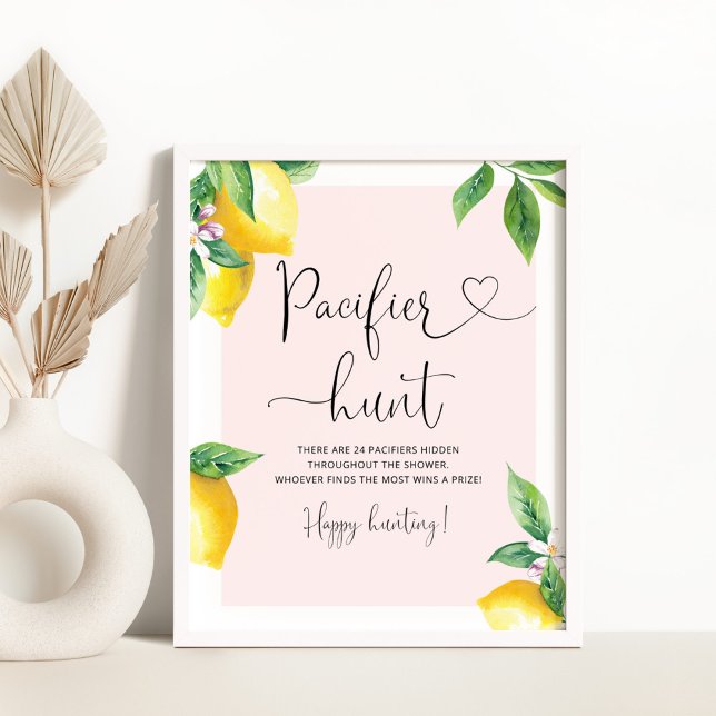 Léon-rosa Poster de caça ao chá de fraldas com pac (Criador carregado)