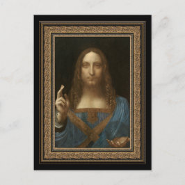 Leonardo da Vinci 1500 Salvator Mundi Cartão Posta
