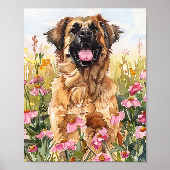 Leonberger Gentle Giant Dog Art Impressão (Frente)