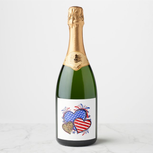 Leopard American Flag Heart 4 de julho dos EUA (Frente)