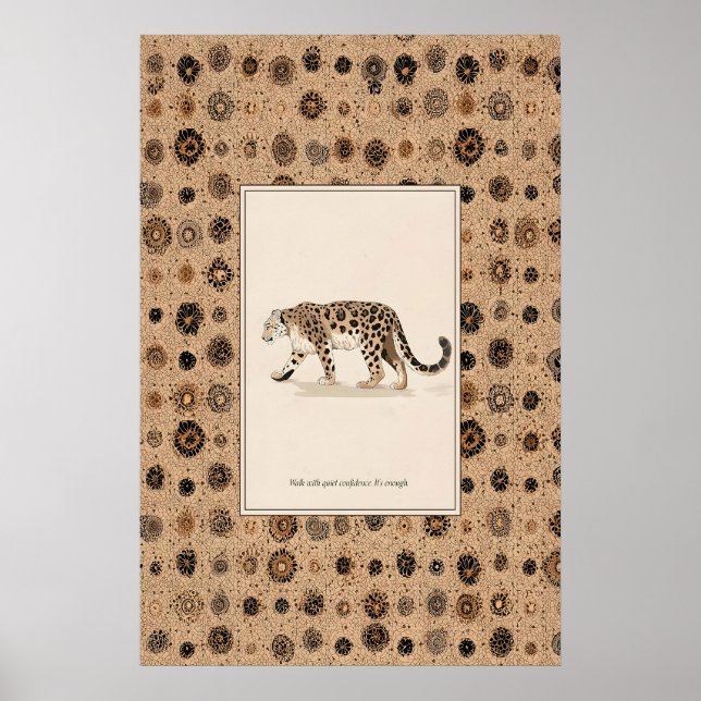 Leopard Animal Illustration Poster Spotted Wild (Frente)