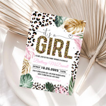 Leopard é um convite para Chás de fraldas