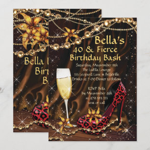 Leopard Imprime Senhoras Convites de Aniversário