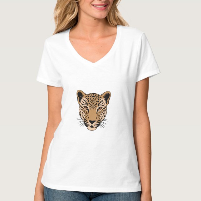 Leopard Print T-Shirt - Trendy Animal Print Tee fo (Frente)