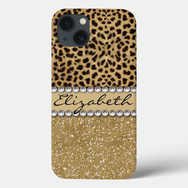 Leopard Spot Dourado Glitter Rhinestone PHOTO IMPR (Verso)
