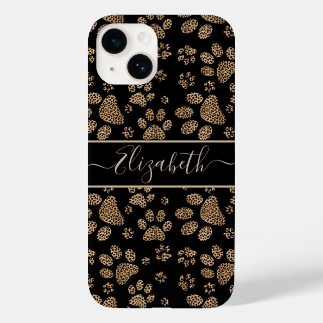 Leopard Spot Paw Prints Personalizado (Verso)