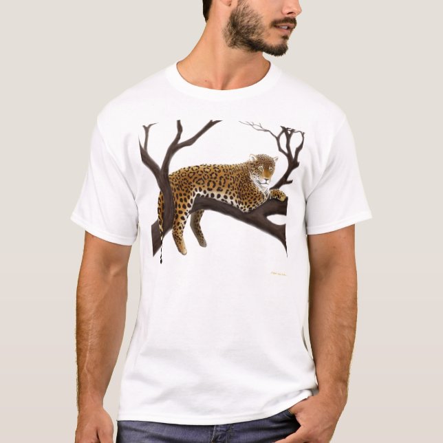 Leopardo africano no t-shirt da árvore (Frente)