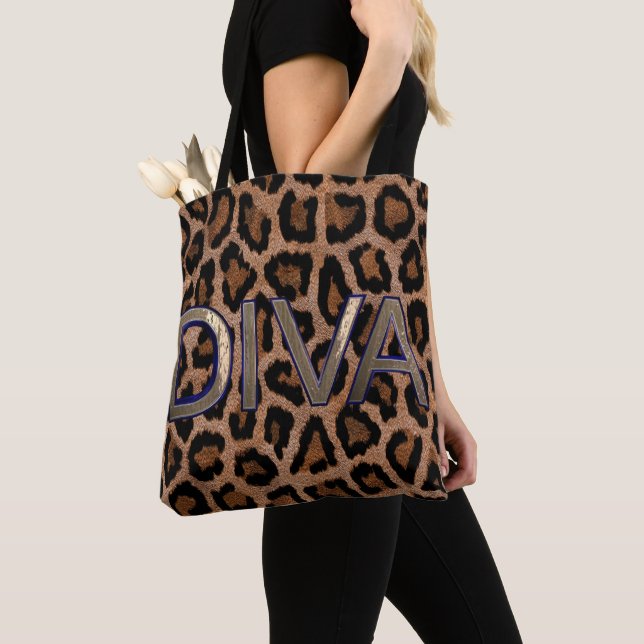 Leopardo Animal Print Diva Bolsa (Close Up)
