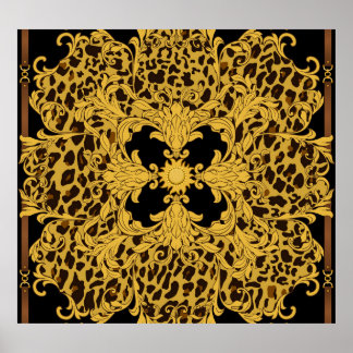 Leopardo Barroco, Impressão Animal Ornamentado