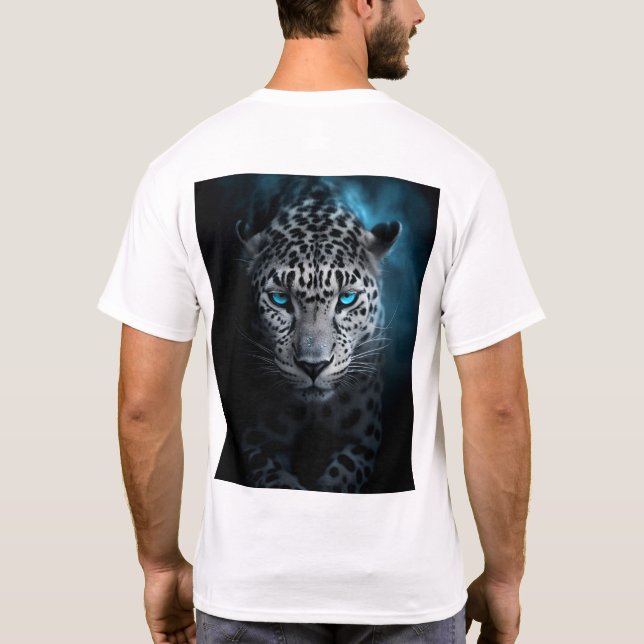 Leopardo com T-Shirt Azul (Verso)