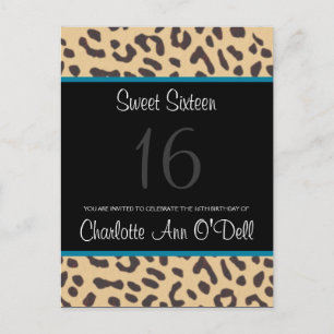 leopardo; convite do aniversário