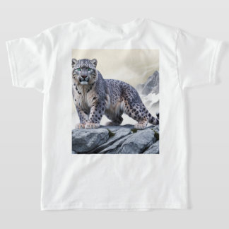 Leopardo-da-neve majestoso em T-Shirt do Cliff Roc