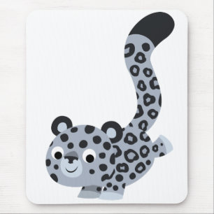 Leopardo de neve bonito Mousepad dos desenhos