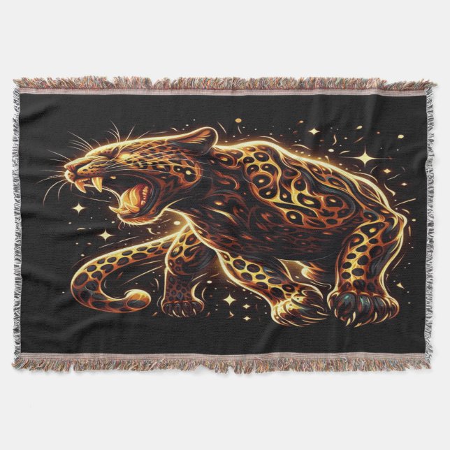 Leopardo em um Cobertor de Lançamento  (Frente)