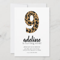 Leopardo/Queijo Impressão 9º Convite de Aniversári
