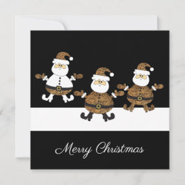 Leopardo Triplo Santa Neve Em Preto Ilustração