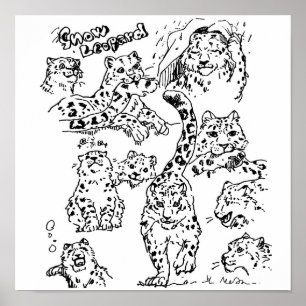 Leopardos de neve que tiram o poster #1
