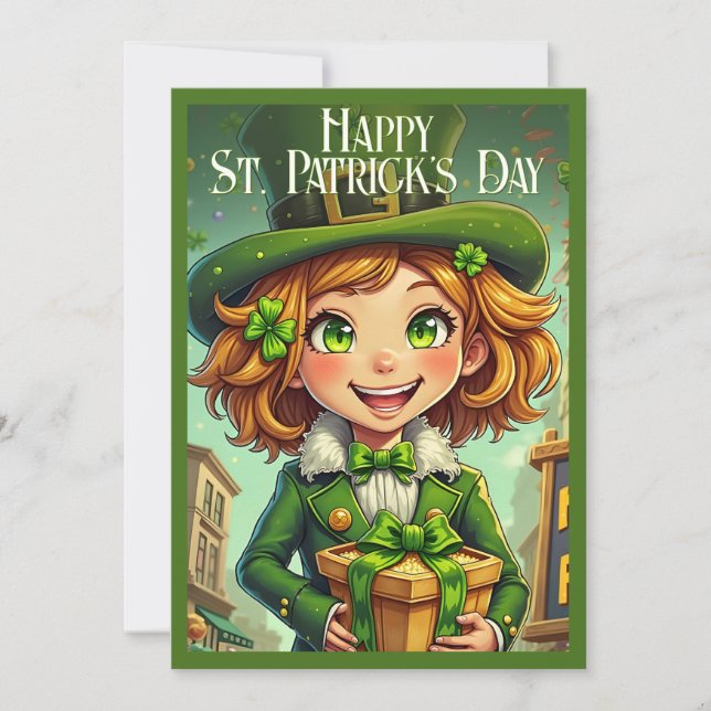 Leprechaun alegre - Rua. Carro Feliz Dia de Patric (Frente)