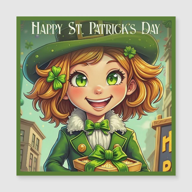 Leprechaun alegre - Rua. Carro Feliz Dia de Patric (Frente)